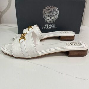 Vince Camuto White and Gold Women's Shoes